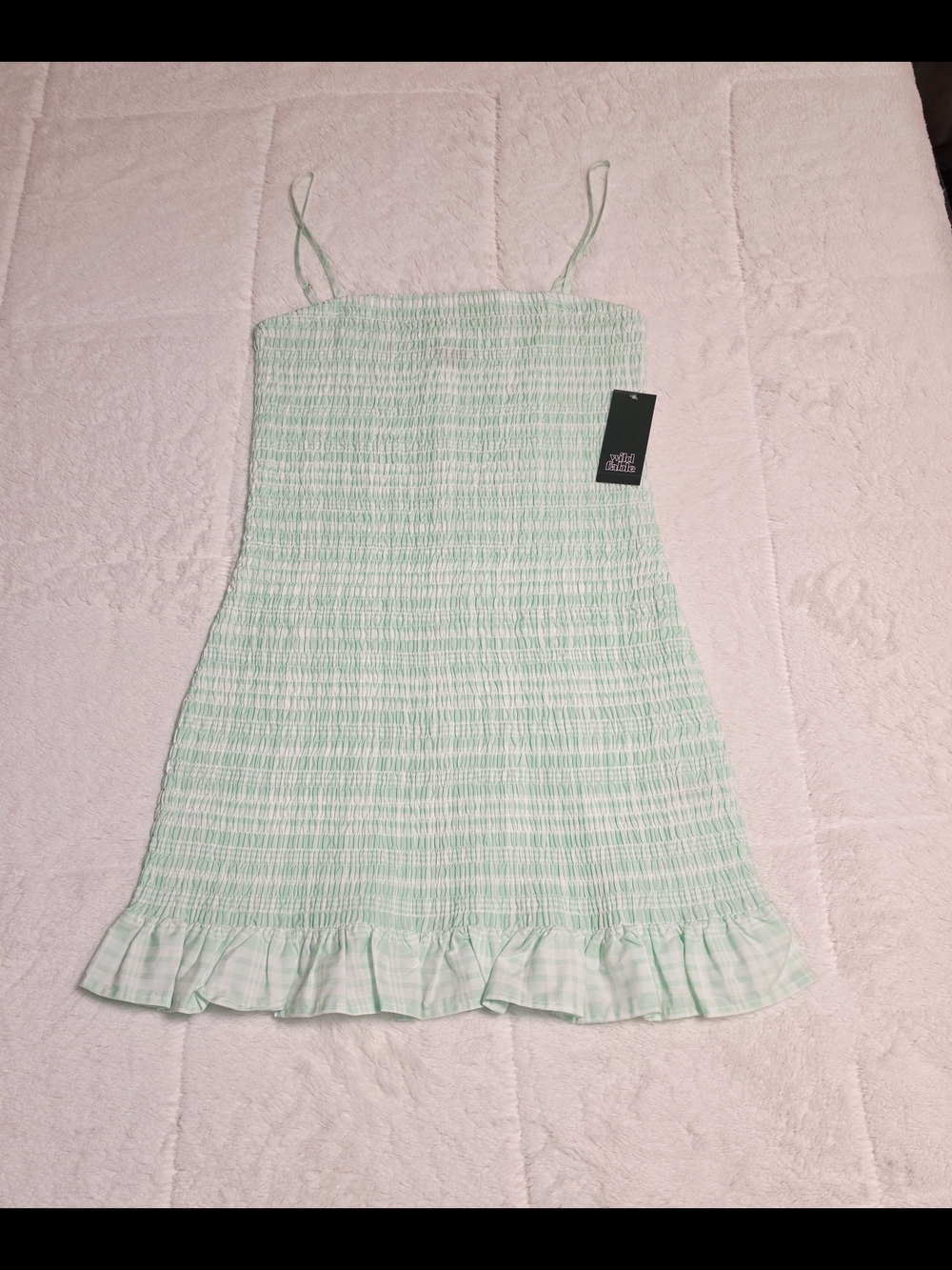 wild fable Mint Green Smocked Mini Dress (TC-68)